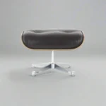 brown aniline leather cushion detail eames style lounge chair uk rosewood chrome