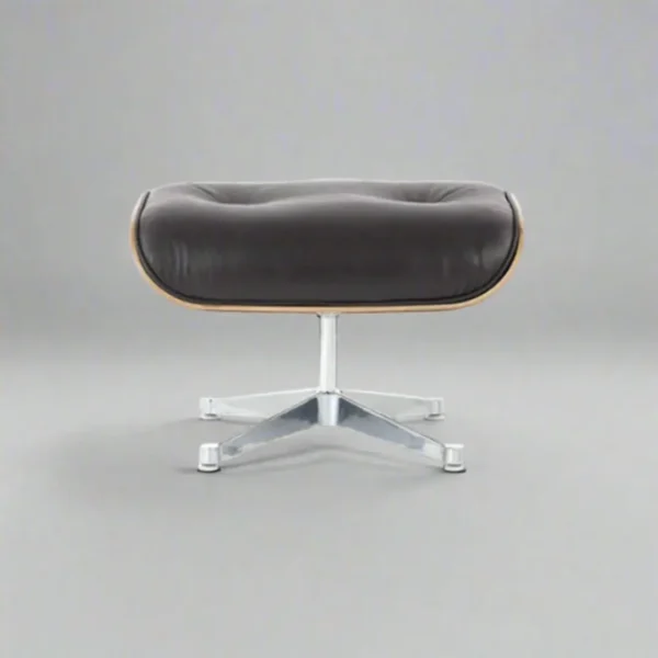 brown aniline leather cushion detail eames style lounge chair uk rosewood chrome