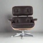eames style lounge chair uk and ottoman full set rosewood brown leather chrome base