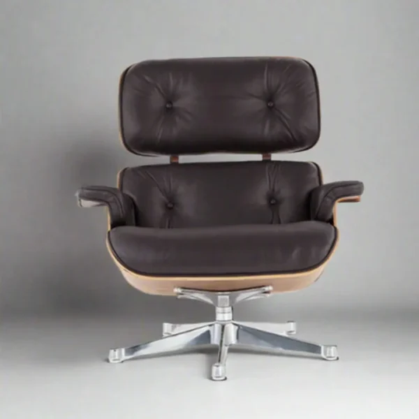 eames style lounge chair uk and ottoman full set rosewood brown leather chrome base