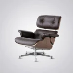 eames style lounge chair brown walnut chrome side profile
