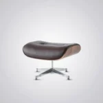 brown aniline leather cushion detail replica charles eames lounge chair walnut chrome