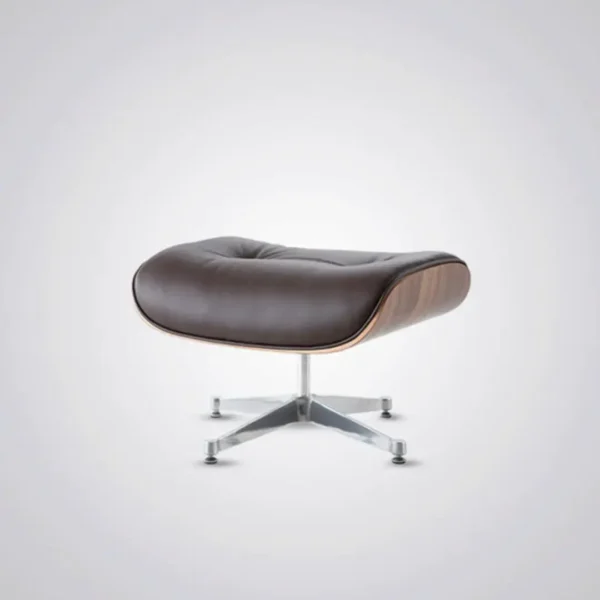 brown aniline leather cushion detail replica charles eames lounge chair walnut chrome