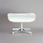 eames style lounge chair white rosewood chrome side profile