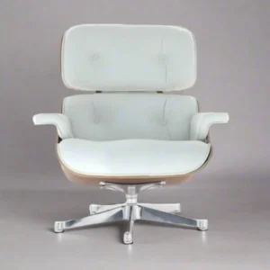 copy eames lounge chair and ottoman full set rosewood white leather chrome base