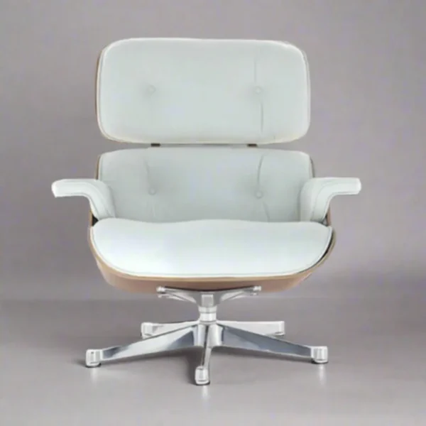 copy eames lounge chair and ottoman full set rosewood white leather chrome base
