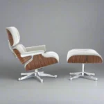 copy eames lounge chair and ottoman full set rosewood white leather chrome base