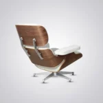 eames lounge chair repro white walnut chrome base living room setting house of furnishes