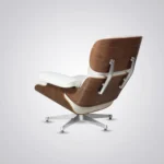 eames style lounge chair white walnut chrome back angled view house of furnishes by eman