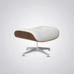 eames style lounge chair white walnut chrome side profile