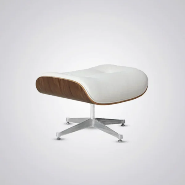 eames style lounge chair white walnut chrome side profile