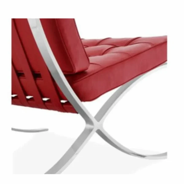 Red Barcelona Chair angle view — statement design piece UK