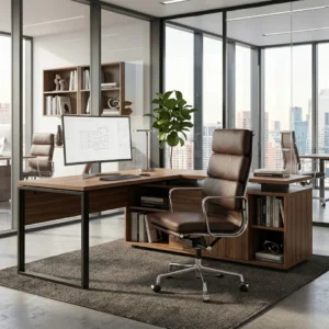 Brown Eames Office Chair EA219 Soft Pad Walnut Desk Workspace – House of Furnishes