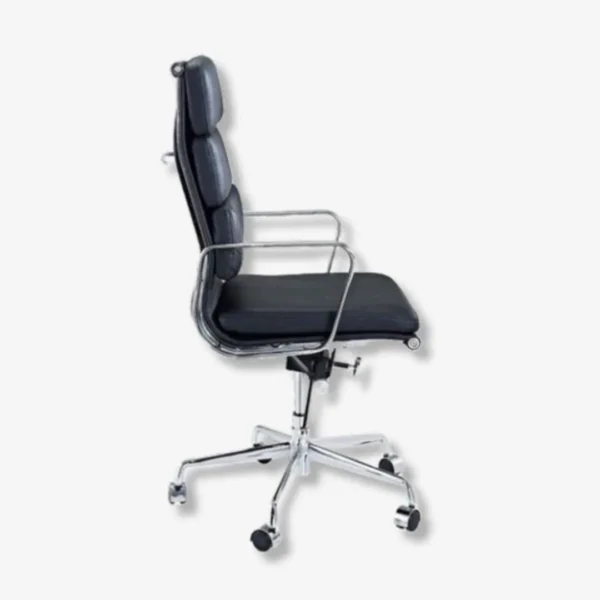Eames Executive Chair Black Soft Pad EA219 Rear Angle – House of Furnishes