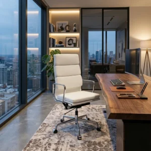 Eames Soft Pad Chair White EA219 Minimalist Design Studio – House of Furnishes