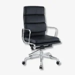Eames Soft Pad Office Chair Black EA219 High Back Front View – House of Furnishes