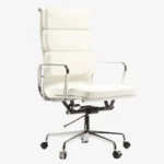 Eames Soft Pad Chair White EA219 High Back Front View – House of Furnishes