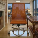 Orange Eames Mesh Office Chair EA119 High Back Front View – House of Furnishes
