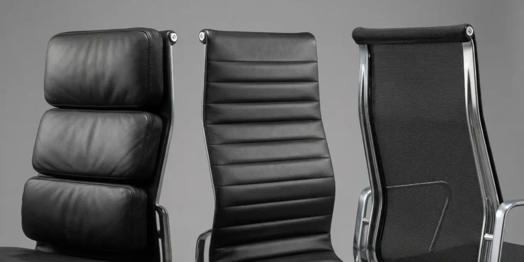 eames soft pad vs thin pad vs mesh office chair finishes compared