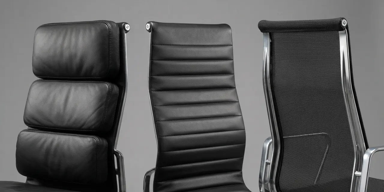 eames soft pad vs thin pad vs mesh office chair finishes compared