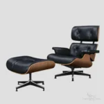 Eames XL Lounge Chair and Ottoman Set — Walnut & Black Leather